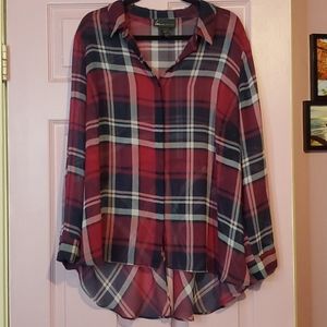 Chiffon Plaid Blouse